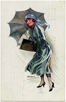 Brolly: GIRL WITH GREY BROLLY