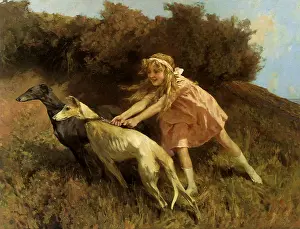 Spotting: Girl and Greyhounds