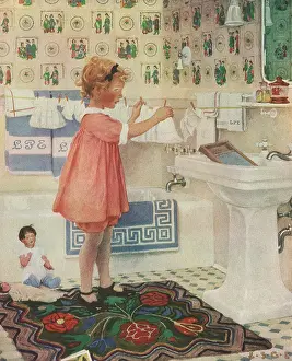 Chore: Girl Hanging Clothes