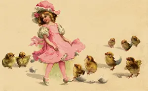 Hatched: Girl and Hatching Chicks