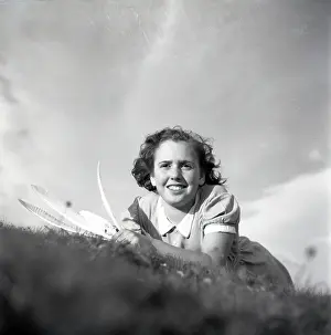 A Flying History - Peter Keating Aviation Collection: Girl on a hillside