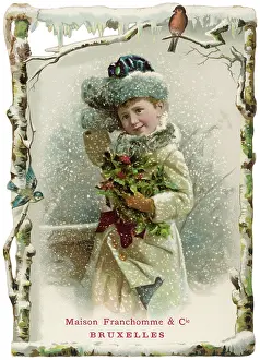 Armful: GIRL WITH HOLLY C1880