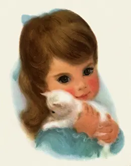 Curves: Girl with Kitten