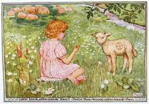 Chats: GIRL AND LAMB 1912