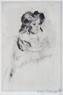 Simone: Girl leaning on an armchair