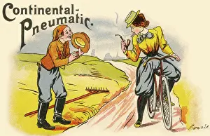 May19: Girl lighting her cigarette - Continental Pneumatic Advert