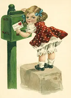 Cement: Girl Mailing Valentine
