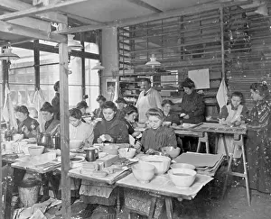Supervision: Girl making artificial roses, 1907