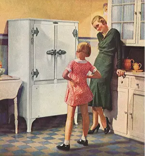 Fridge: Girl and New Fridge