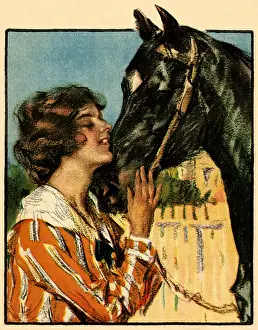 Nuzzling: Girl Nuzzles Horse