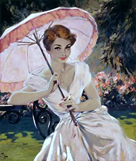 Enigmatic: Girl with Parasol by David Wright