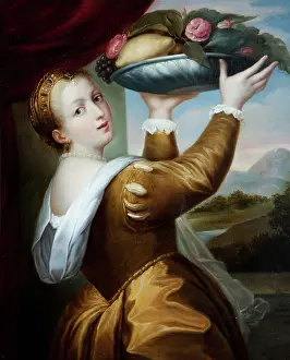 Atkins: Girl with a Platter of Fruit, after Titian