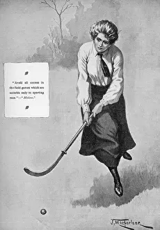 Edwardians: Girl playing hockey