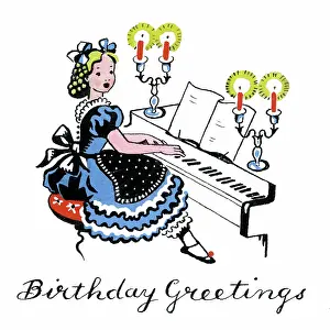 Girl playing the Piano