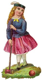 Croquet: Girl Playing (Scrap)