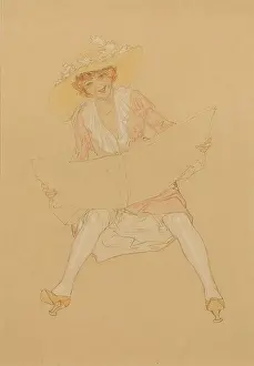 John Noott Galleries: Girl with a portfolio by Raphael Kirchner