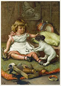 Puppys: GIRL PULLS PUPPY'S EAR