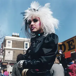 Satin: Girl Punk with white wig in Camden, London