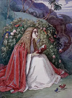 Doyle: Girl Reading book illustration