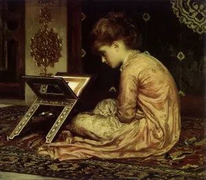 Inlaid: Girl Reading, by Leighton