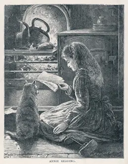 Toasting: GIRL READING BY STOVE