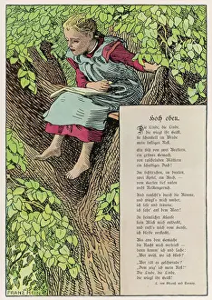 Hides: Girl reading in a tree