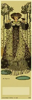 Delicately: Girl with a red-breasted bird