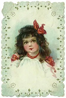 Beads: Girl with Red Ribbons