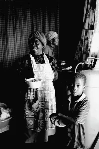 Seopedi: A girl in a rural kitchen in Venda