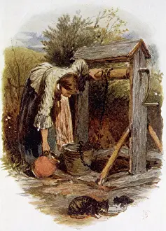 Fills: GIRL AT RUSTIC WELL