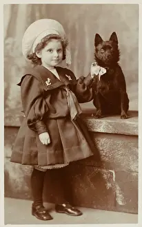 Schipperke: GIRL WITH SCHIPPERKE