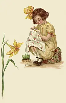 Bday: Girl Sewing Sampler