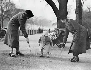 Nursemaids: Girl skipping in park