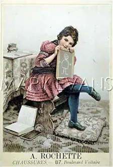 Slates: GIRL WITH SLATE 1890S