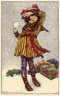 Snowfall: Girl with Snowball