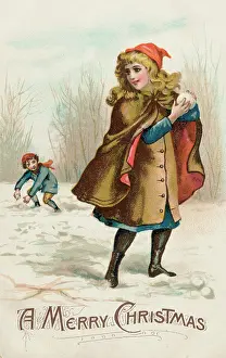 Snowballing: Girl Snowballing
