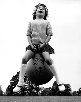 Spacehopper: Girl on a spacehopper 4 of 4