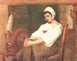Linton: Girl and Spinning Wheel