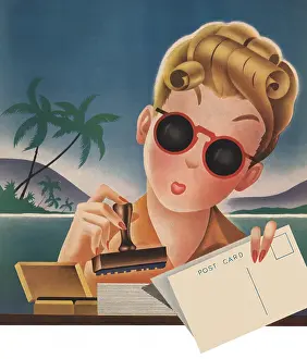 Envelopes: Girl, Stamp, Envelope