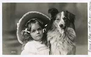 Shep: Girl in straw hat with dog