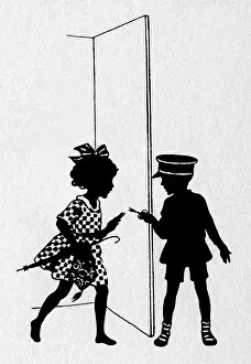 Hurrying: Girl & ticket collector