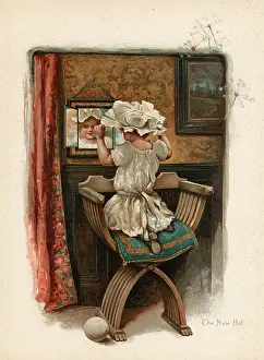 Admires: GIRL TRIES ON HAT C1890