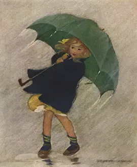 Tightly: Girl with Umbrella in Rain