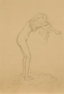 John Noott Galleries: Girl undressing by Raphael Kirchner