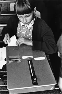 Concentrating: Girl using Easatutor at a Leicester school