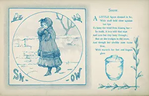 Trudges: Girl walking in the snow in winter