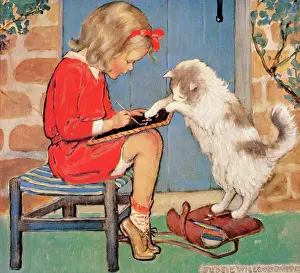 Willcox: Girl Writing with Cat