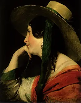 Amerling: Girl with the Yellow Straw Hat