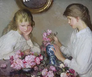 Arranging: Two Girls Arranging Roses