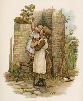 Caged: GIRLS WITH BIRD IN CAGE